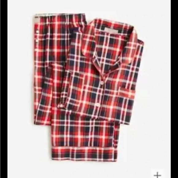 J. Crew Flannel long-sleeve cropped pajama pant set in plaid 2X - Picture 2 of 6